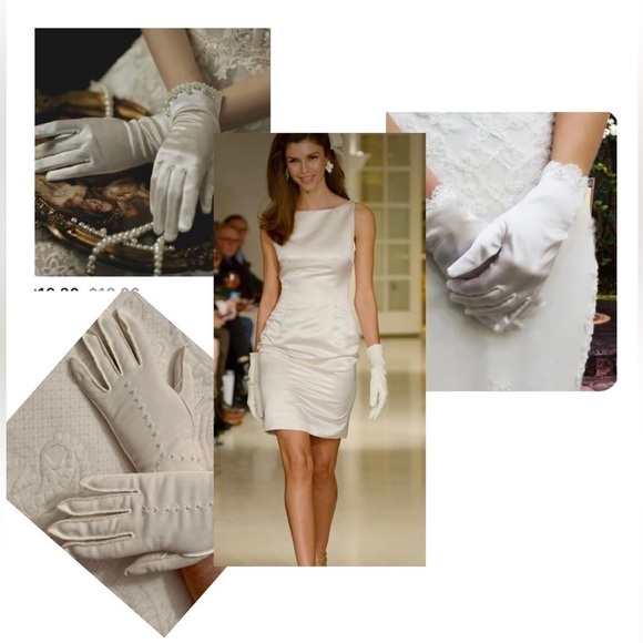 Vintage Ladies Embroidered white and yellow new without tag gloves - Picture 6 of 6